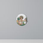 FLIGHT OVER Oval Art Shelf In Oak Effect