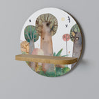 FLIGHT OVER Rundes Kunstregal in Eiche-Optik