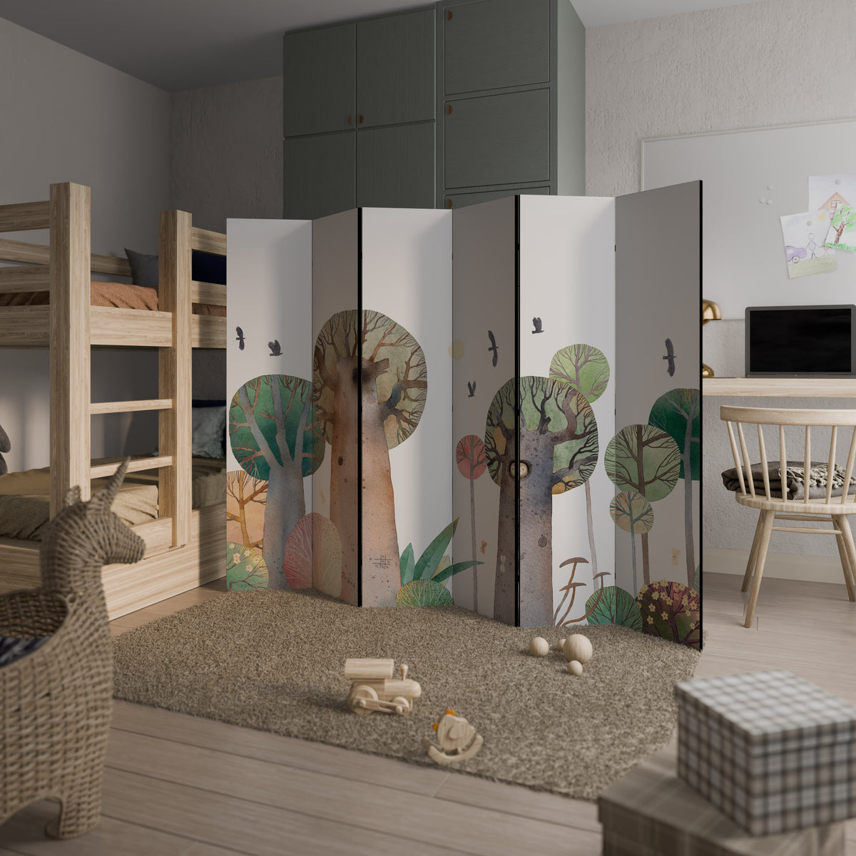 FLIGHT OVER 6-Panel Room Divider