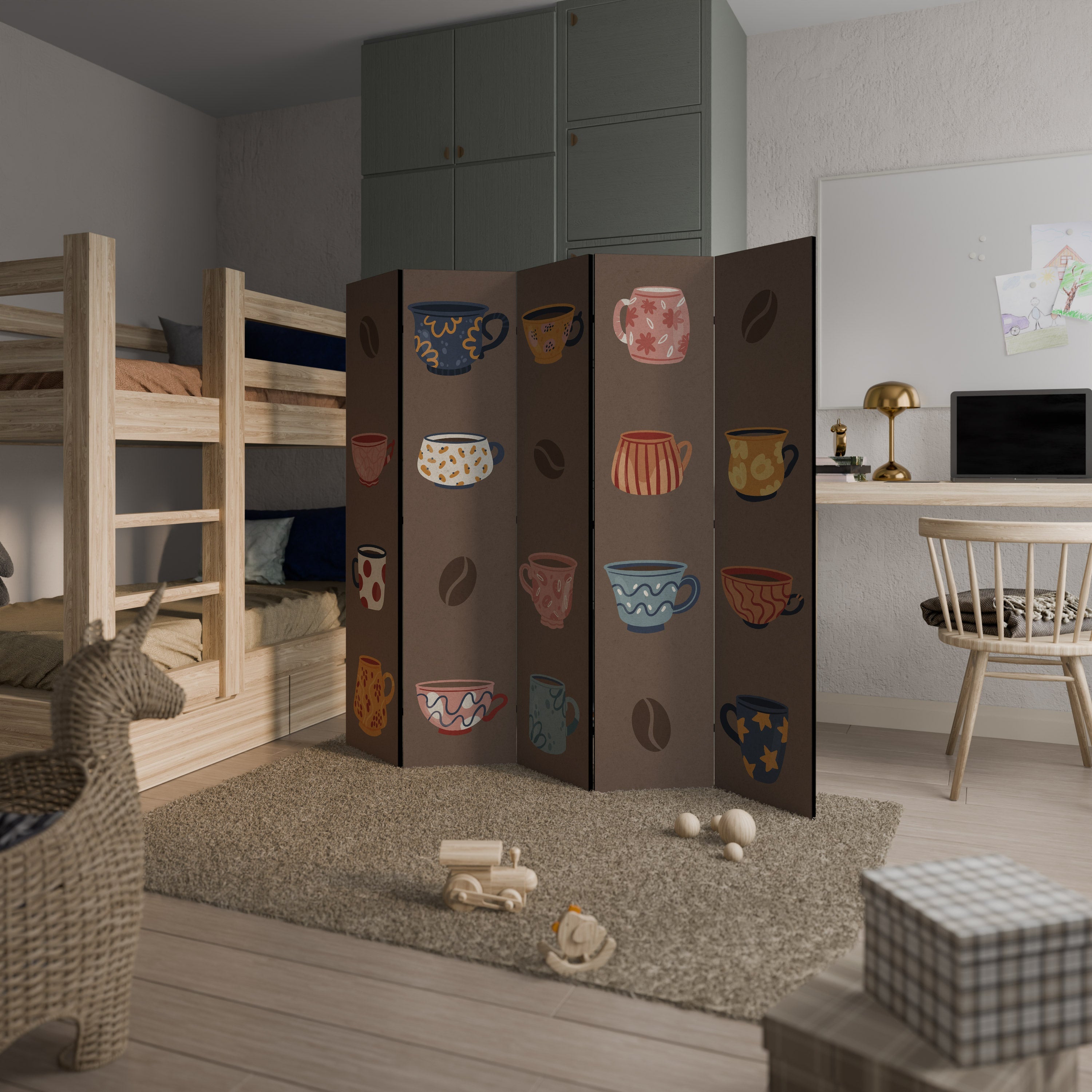 COFFEE BREAK Decorative 5-Panel Room Divider