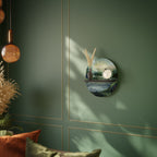 FOREST SUNSET Ovales Kunstregal in Schwarz