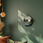 FOREST SUNSET Ovales Kunstregal in Eiche-Optik