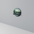 FOREST SUNSET Rundes Kunstregal in Schwarz