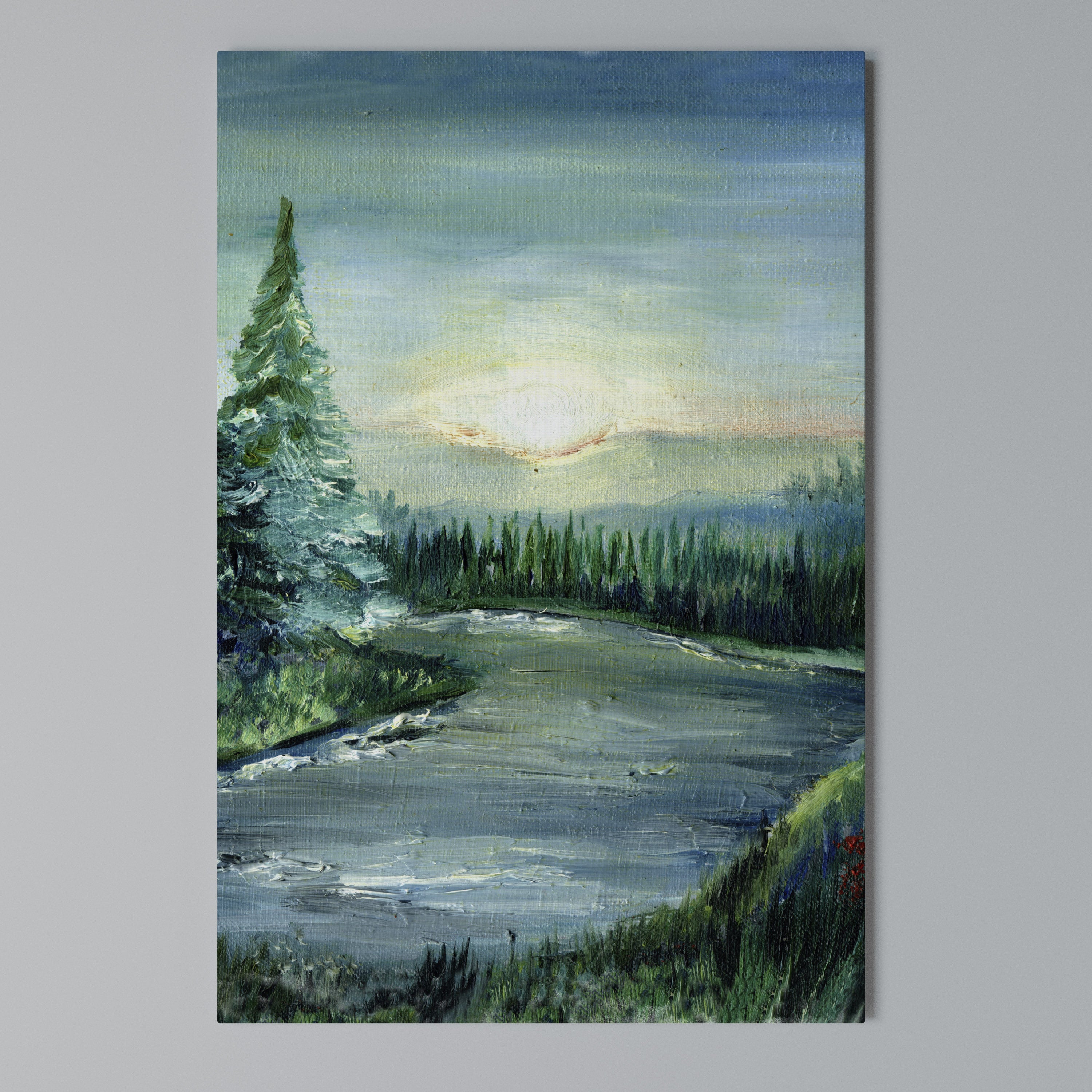 FOREST SUNSET Vertical Canvas Print