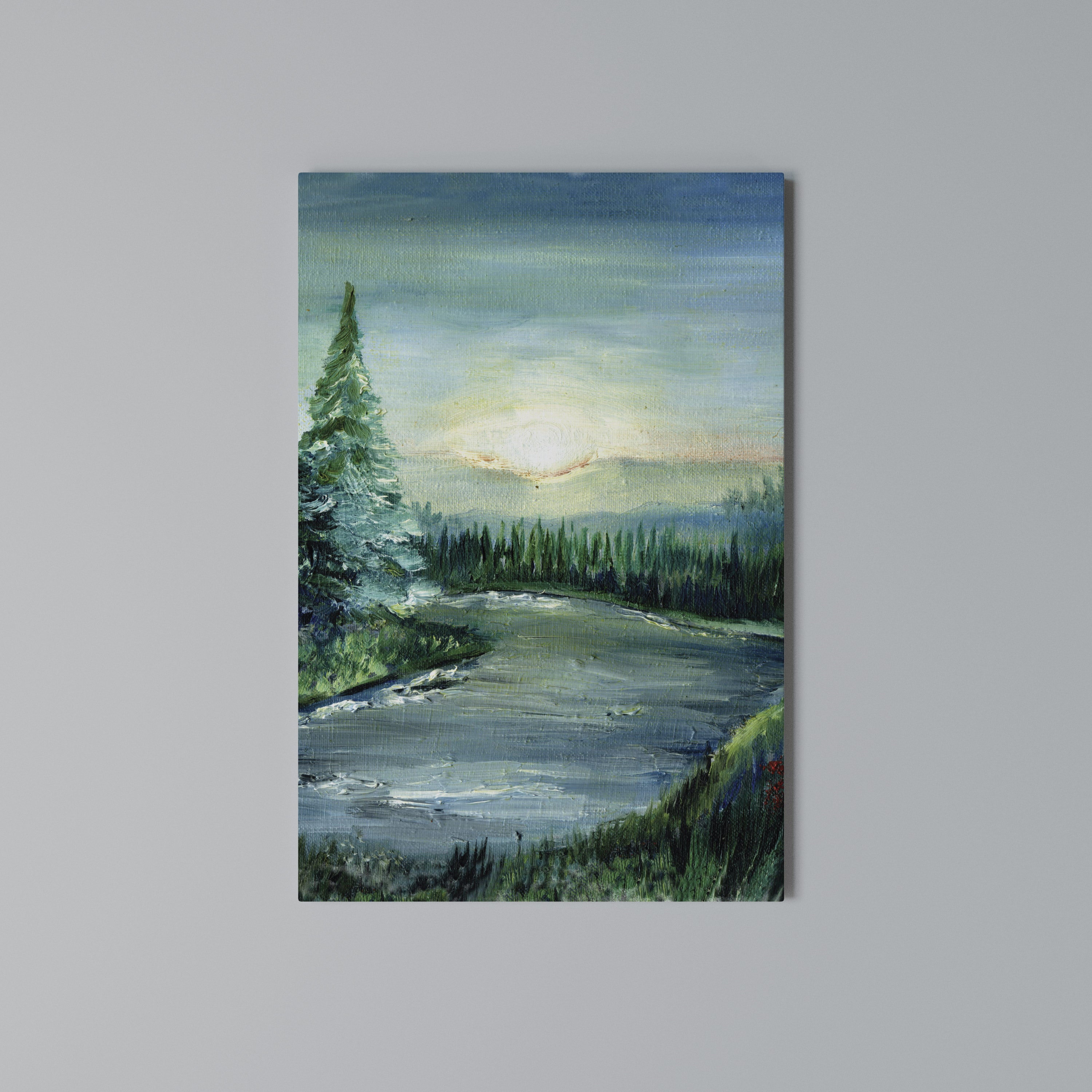 FOREST SUNSET Vertical Canvas Print