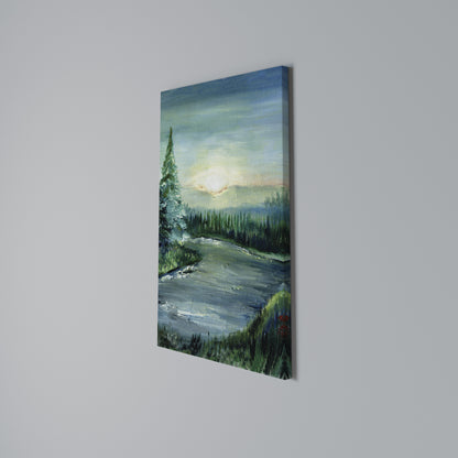 FOREST SUNSET Vertical Canvas Print