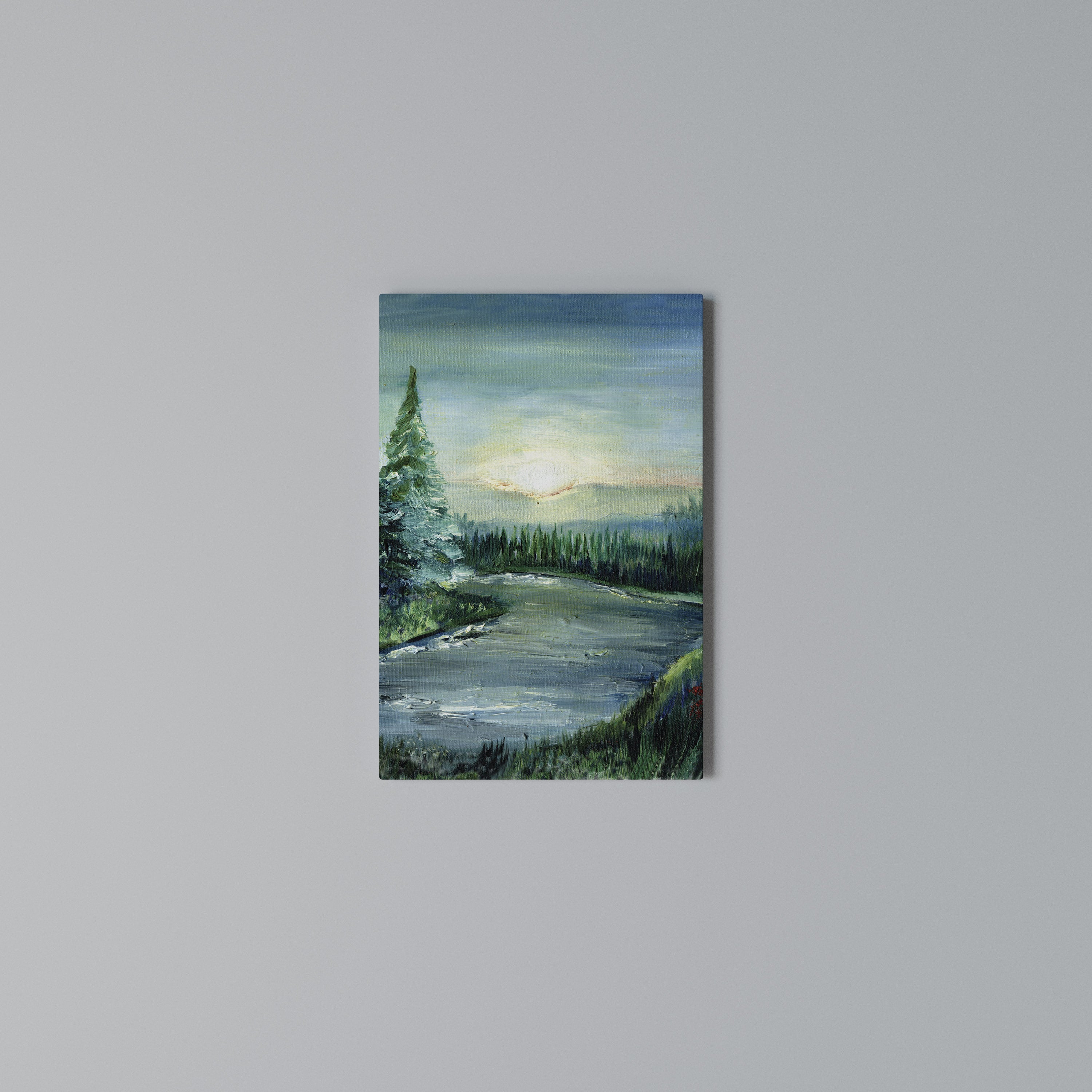 FOREST SUNSET Vertical Canvas Print