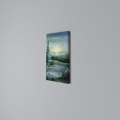 FOREST SUNSET Vertical Canvas Print