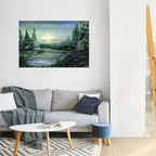 FOREST SUNSET Selbstklebendes Horizontal-Poster