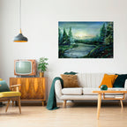 FOREST SUNSET Selbstklebendes Horizontal-Poster