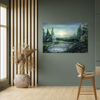 FOREST SUNSET Selbstklebendes Horizontal-Poster