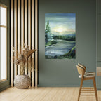 FOREST SUNSET Selbstklebendes Poster - Hochformat