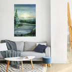 FOREST SUNSET Selbstklebendes Poster - Hochformat