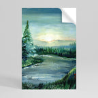 FOREST SUNSET Selbstklebendes Poster - Hochformat