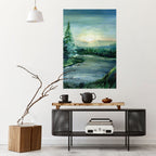 FOREST SUNSET Selbstklebendes Poster - Hochformat