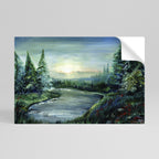 FOREST SUNSET Selbstklebendes Horizontal-Poster