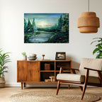 FOREST SUNSET Selbstklebendes Horizontal-Poster