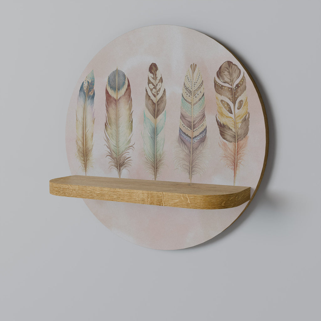 THE DELIQUESCE Rundes Kunstregal in Eiche-Optik