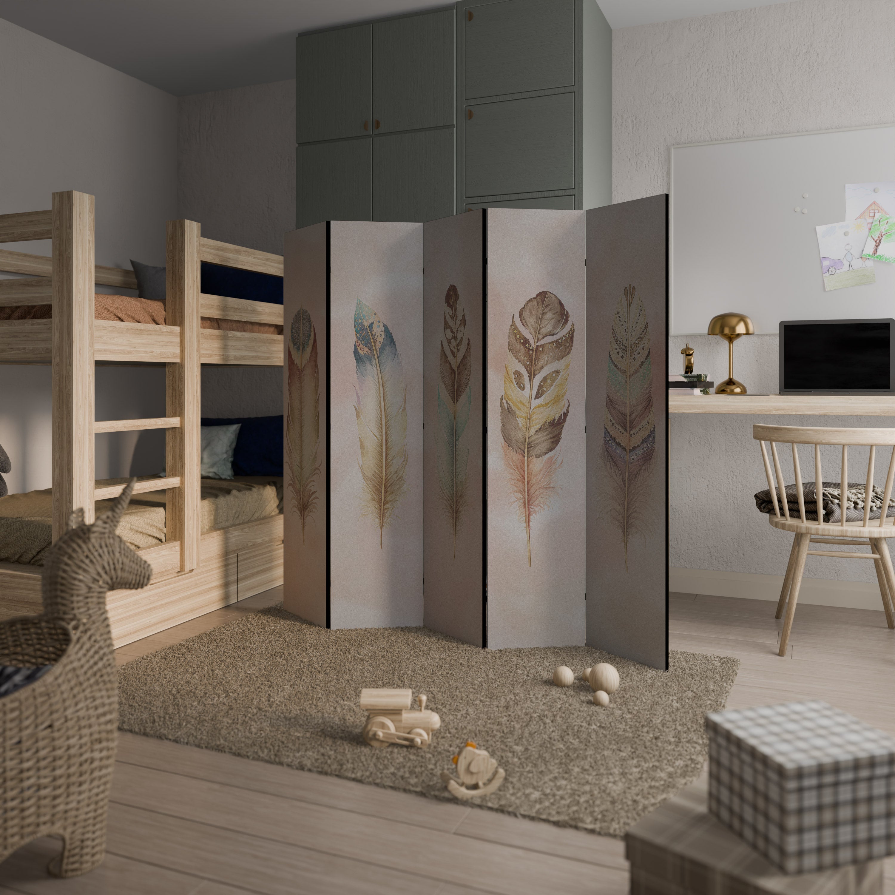 THE DELIQUESCE Decorative 5-Panel Room Divider