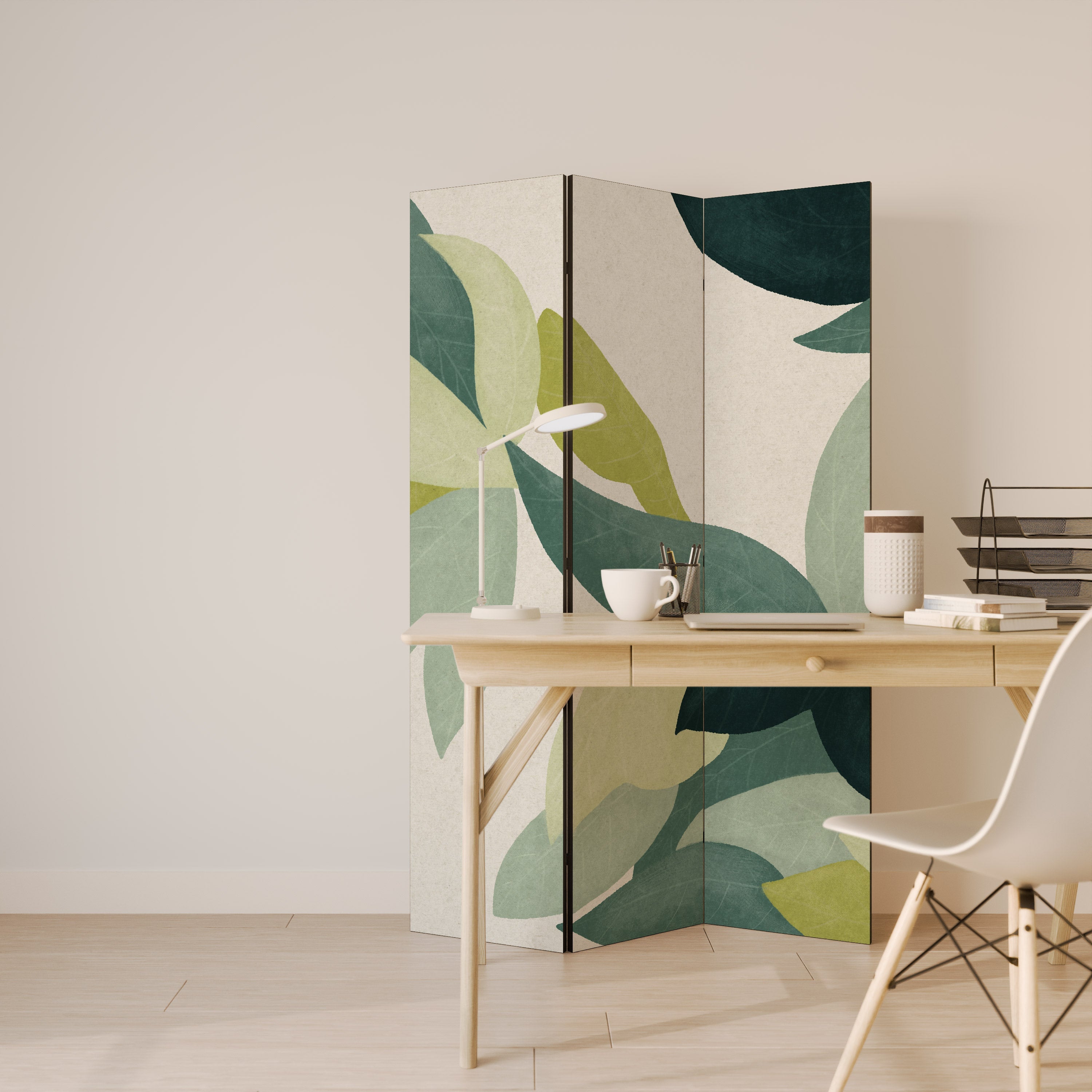 LEAFY VIBRATION Decorative 3-Panel Room Divider