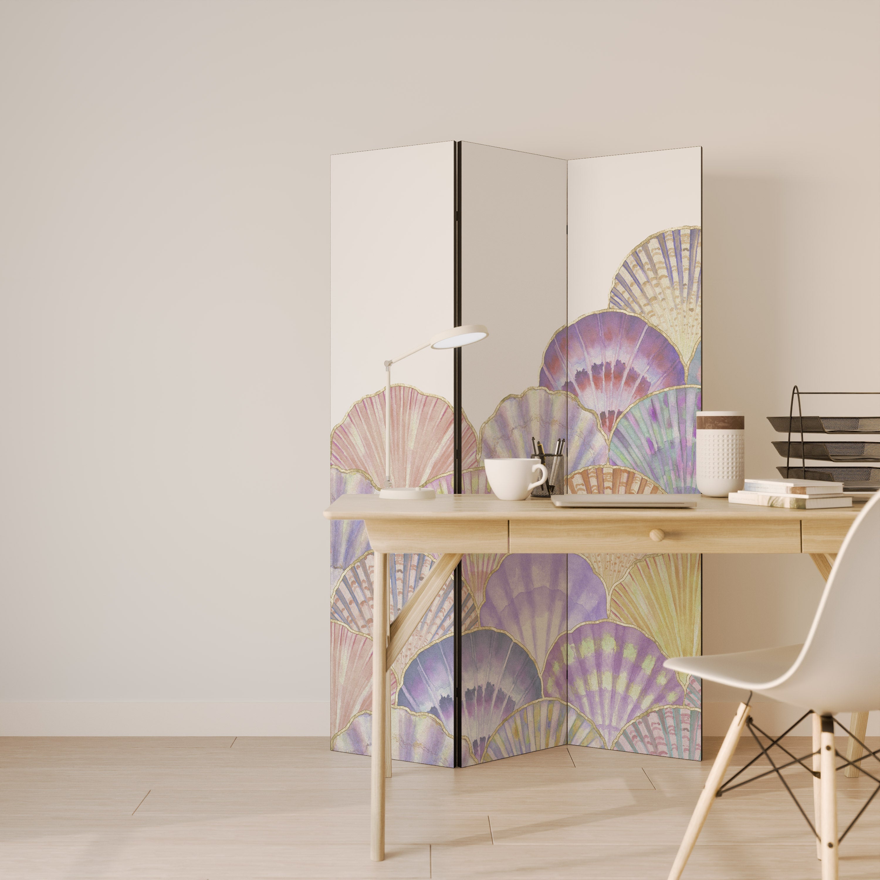 PASTEL OCEAN DREAMS Decorative 3-Panel Room Divider