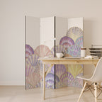 PASTEL OCEAN DREAMS Decorative 4-Panel Room Divider