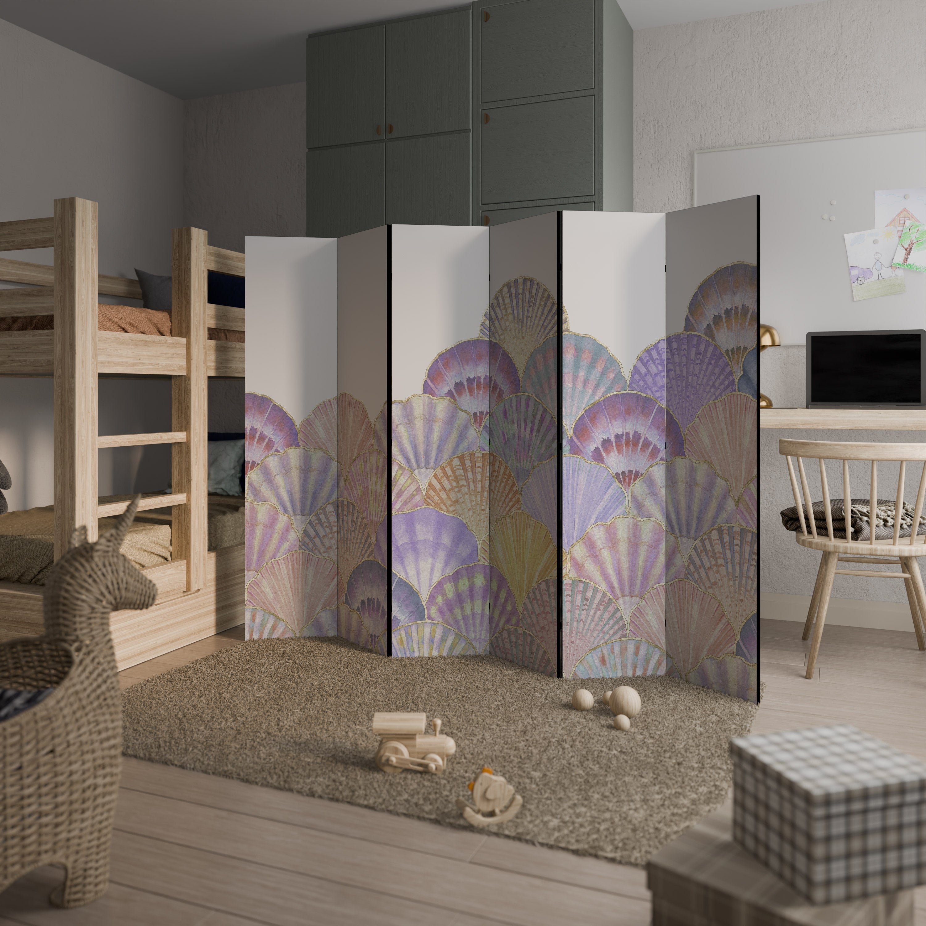 PASTEL OCEAN DREAMS Decorative 6-Panel Room Divider