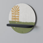 GREENERY WALK Rundes Kunstregal in Schwarz