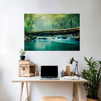 DREAMY WATERFALL GLIMMER Selbstklebendes Horizontal-Poster