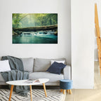 DREAMY WATERFALL GLIMMER Selbstklebendes Horizontal-Poster