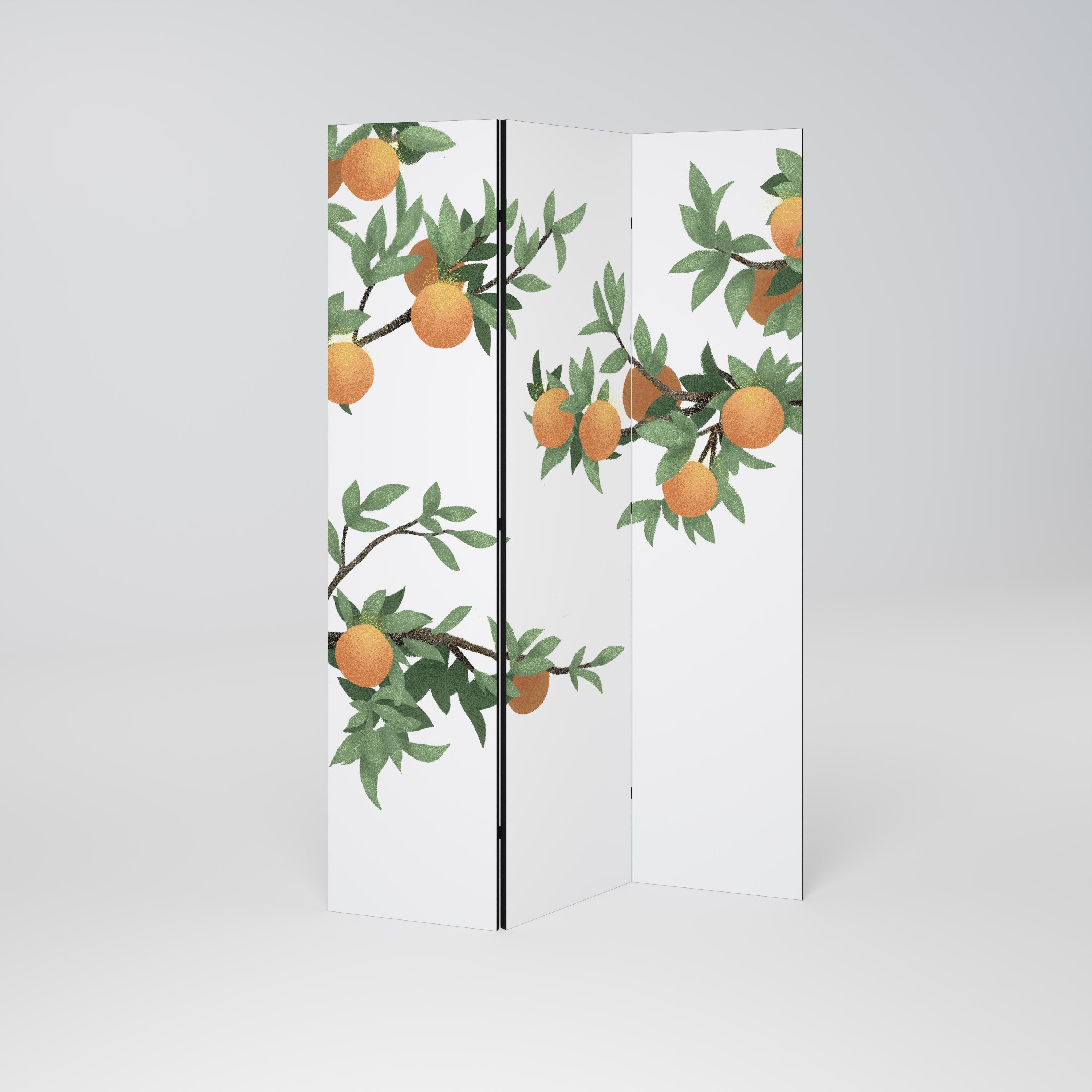 HERRLICHER ORANGE Dekorativer 3-teiliger Raumteiler