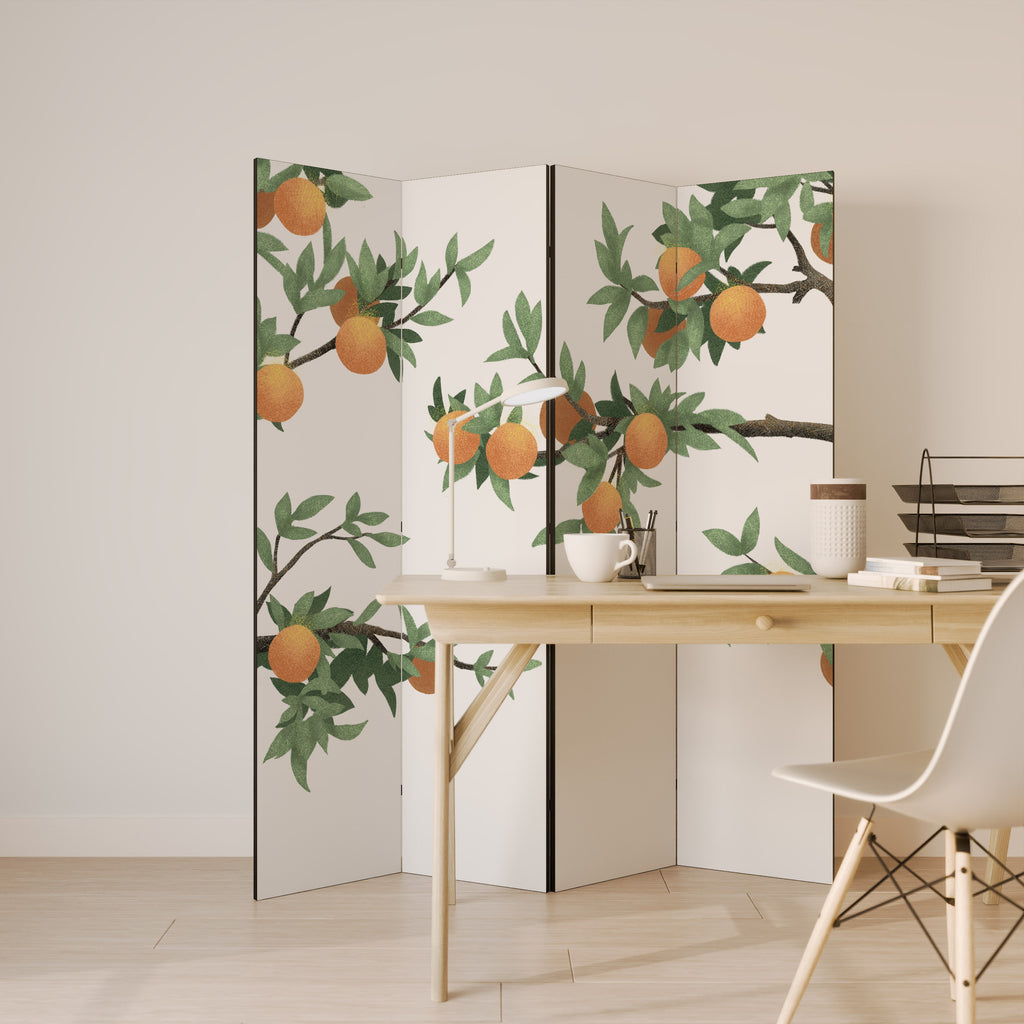 GORGEOUS ORANGE 4-teiliger Paravent