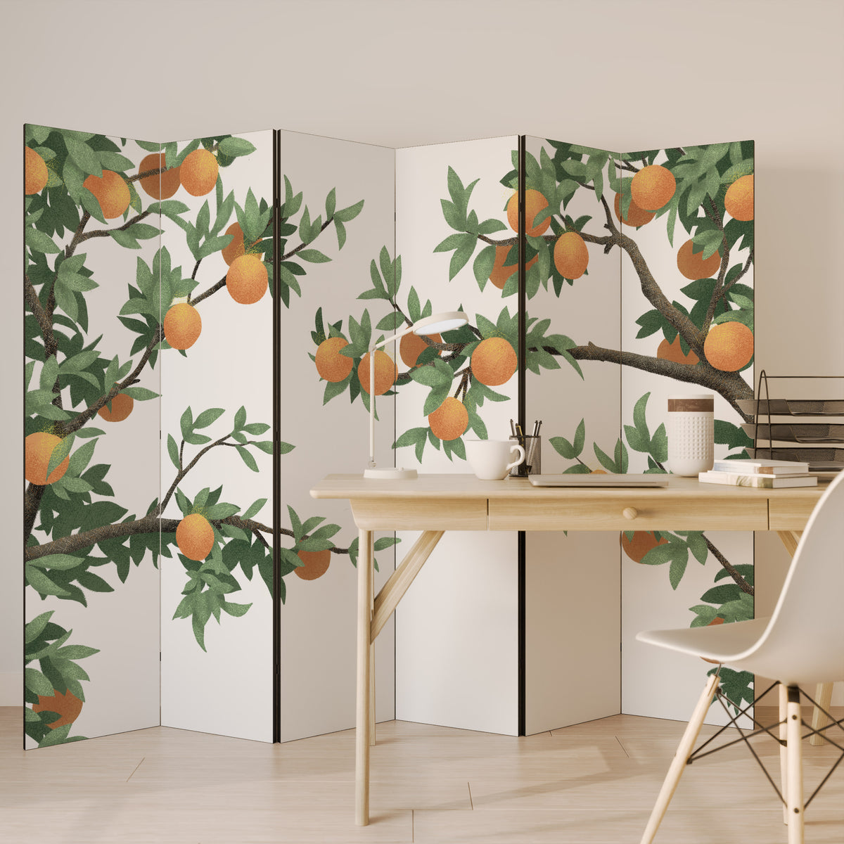 GORGEOUS ORANGE 6-teiliger Paravent