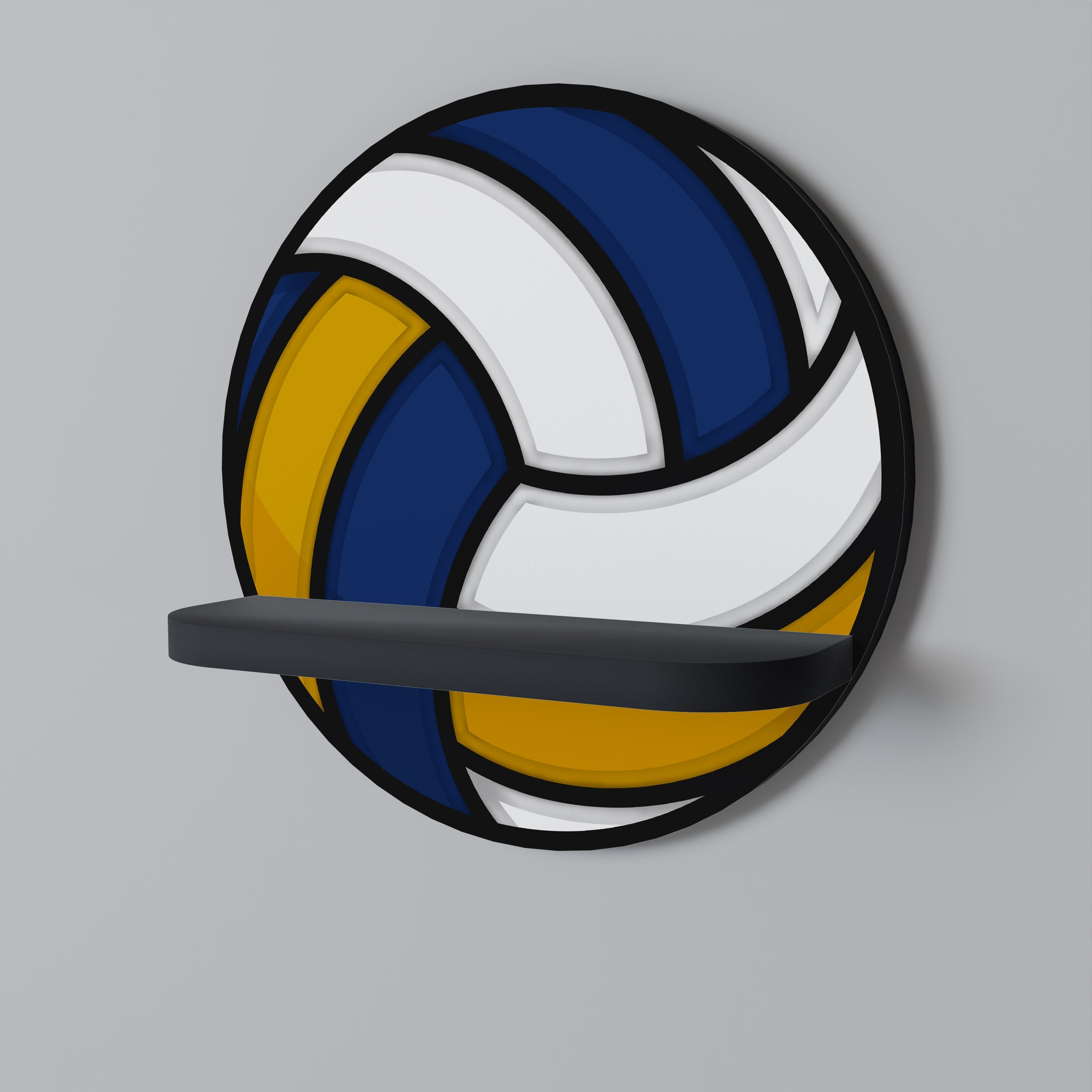 VOLLEYBALL HEED Rundes Kunstregal in Schwarz