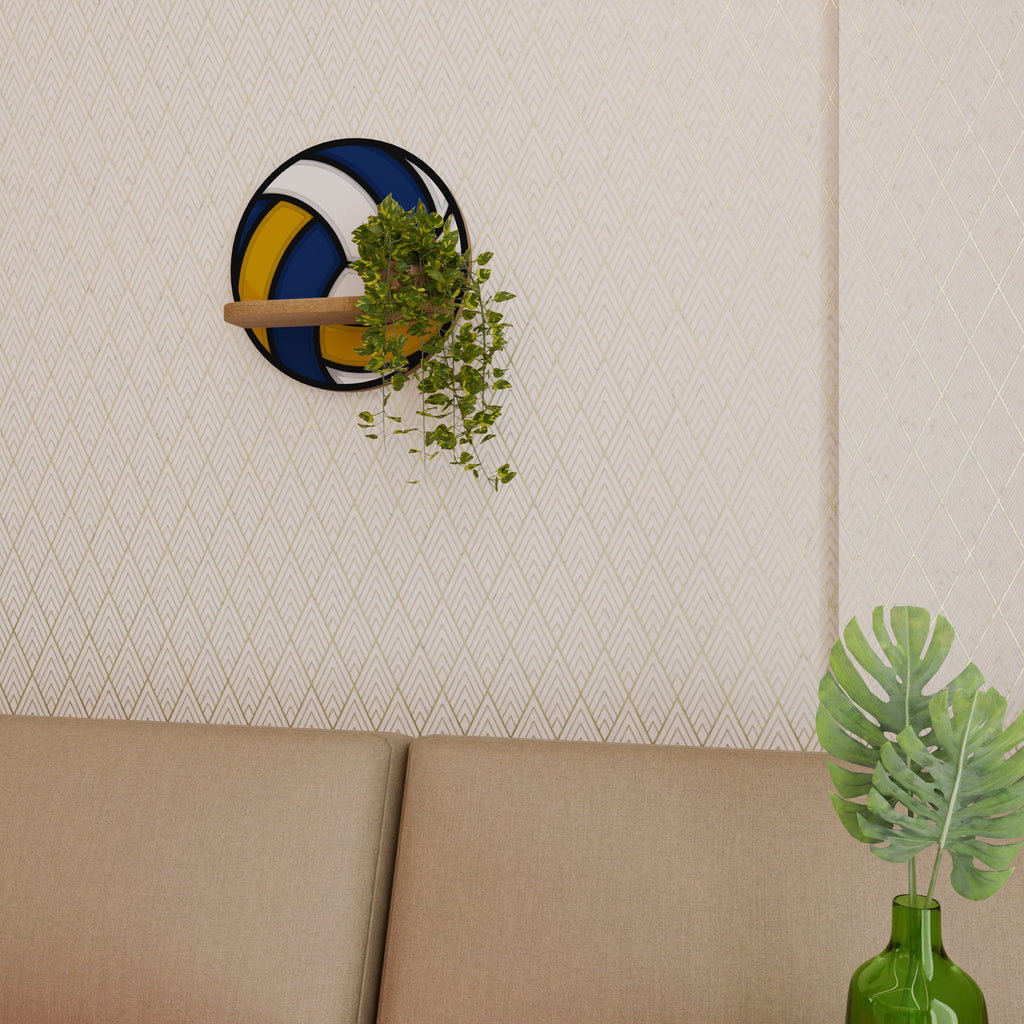 VOLLEYBALL HEED Rundes Kunstregal in Eiche-Optik