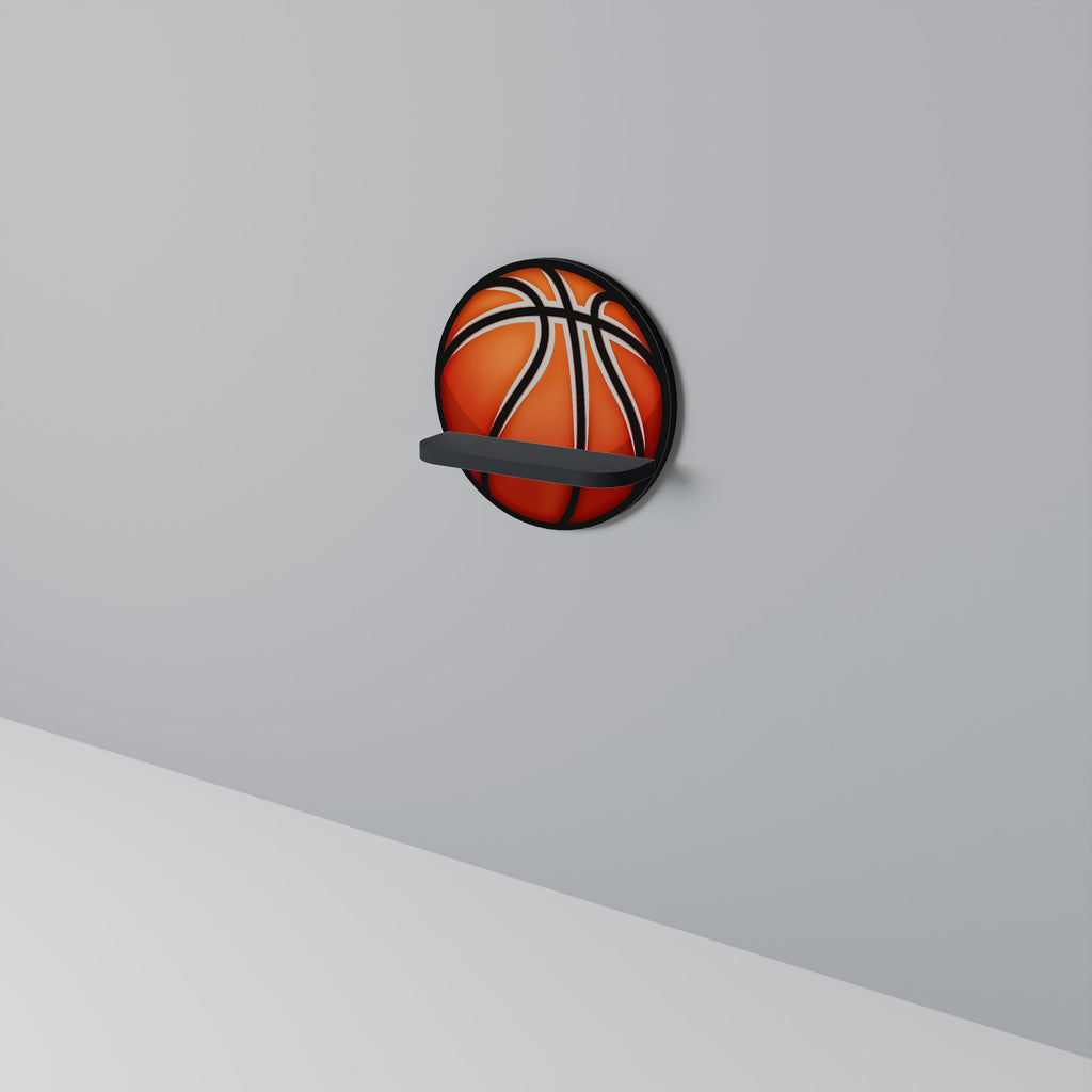 BASKETBALL LUST Rundes Kunstregal in Schwarz