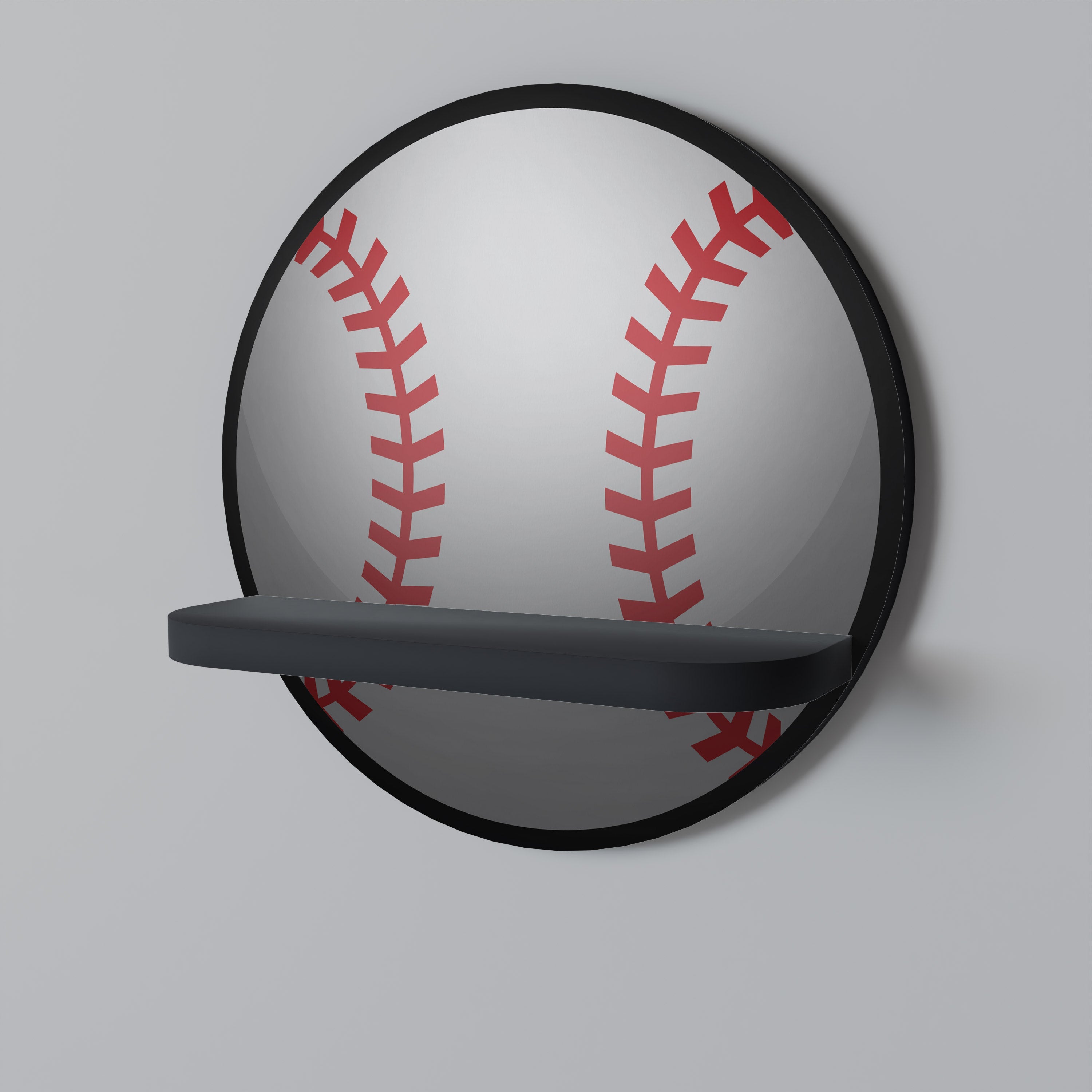 BASEBALL AllLURE Rundes Kunstregal in Schwarz