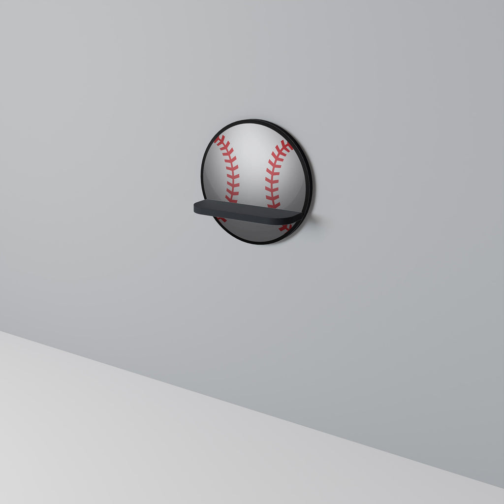 BASEBALL AllLURE Rundes Kunstregal in Schwarz