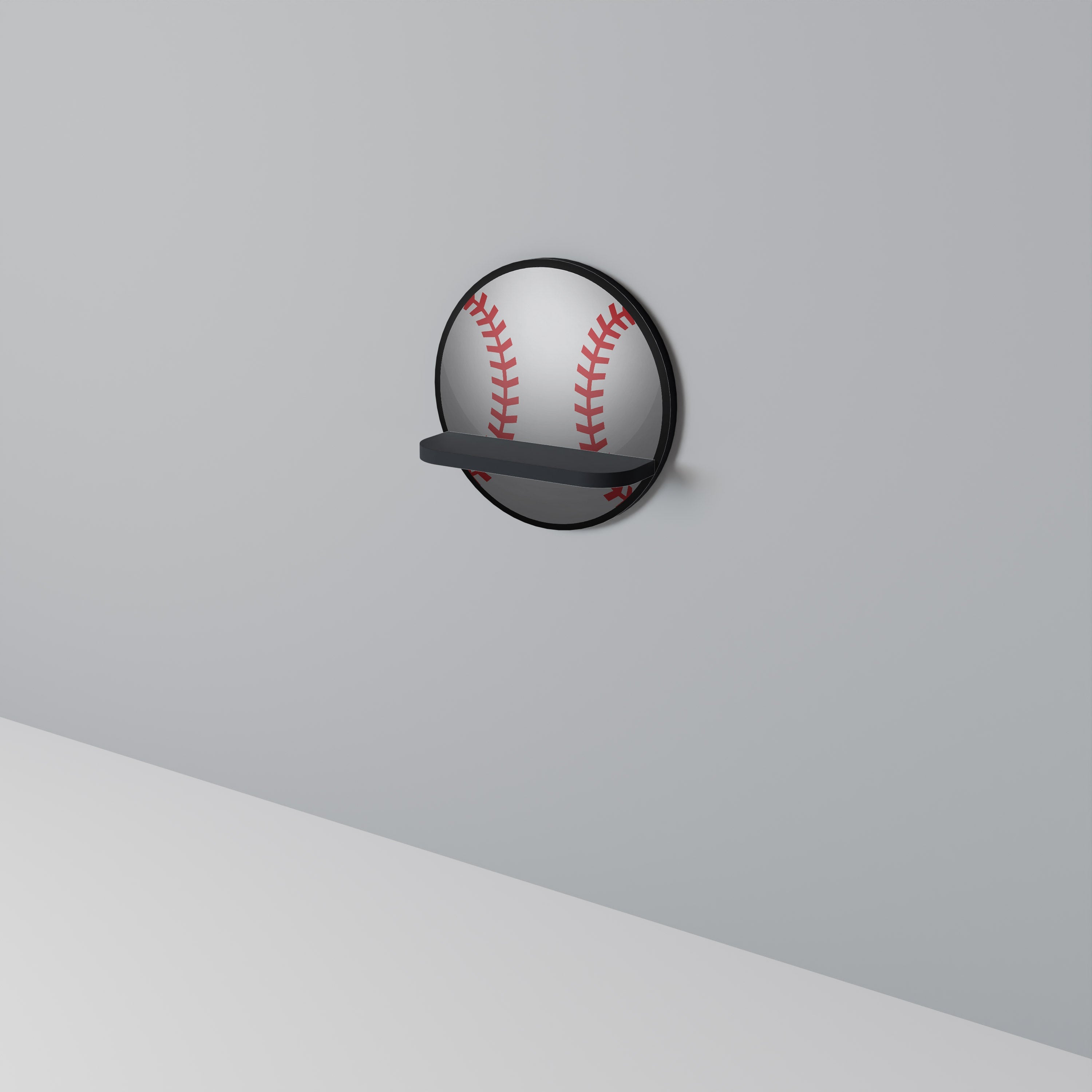 BASEBALL AllLURE Rundes Kunstregal in Schwarz