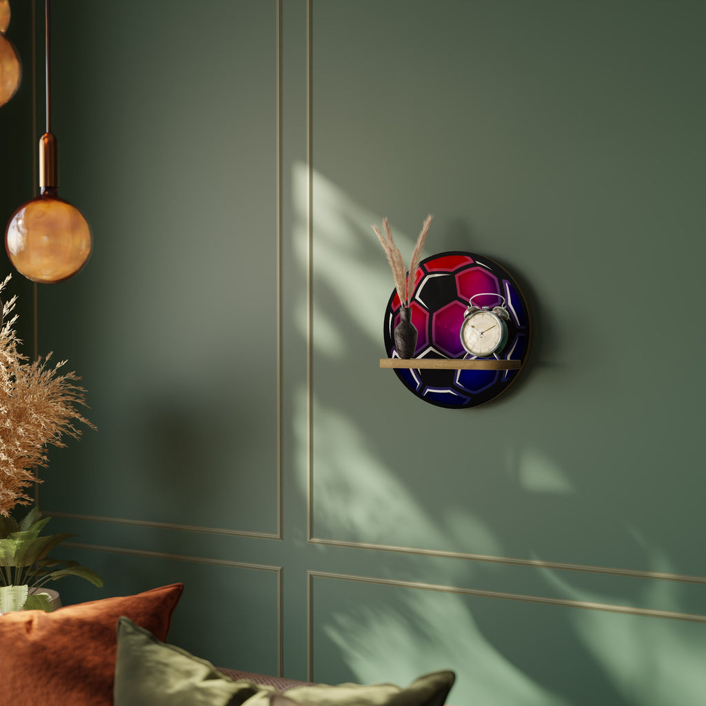 FOOTBALL DREAM Rundes Kunstregal in Eiche-Optik