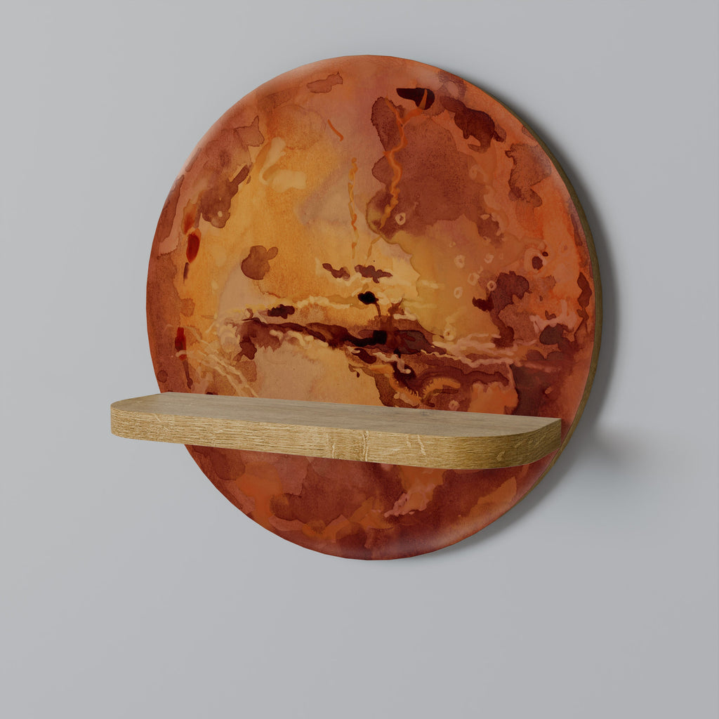 MARS TREAD Rundes Kunstregal in Eiche-Optik