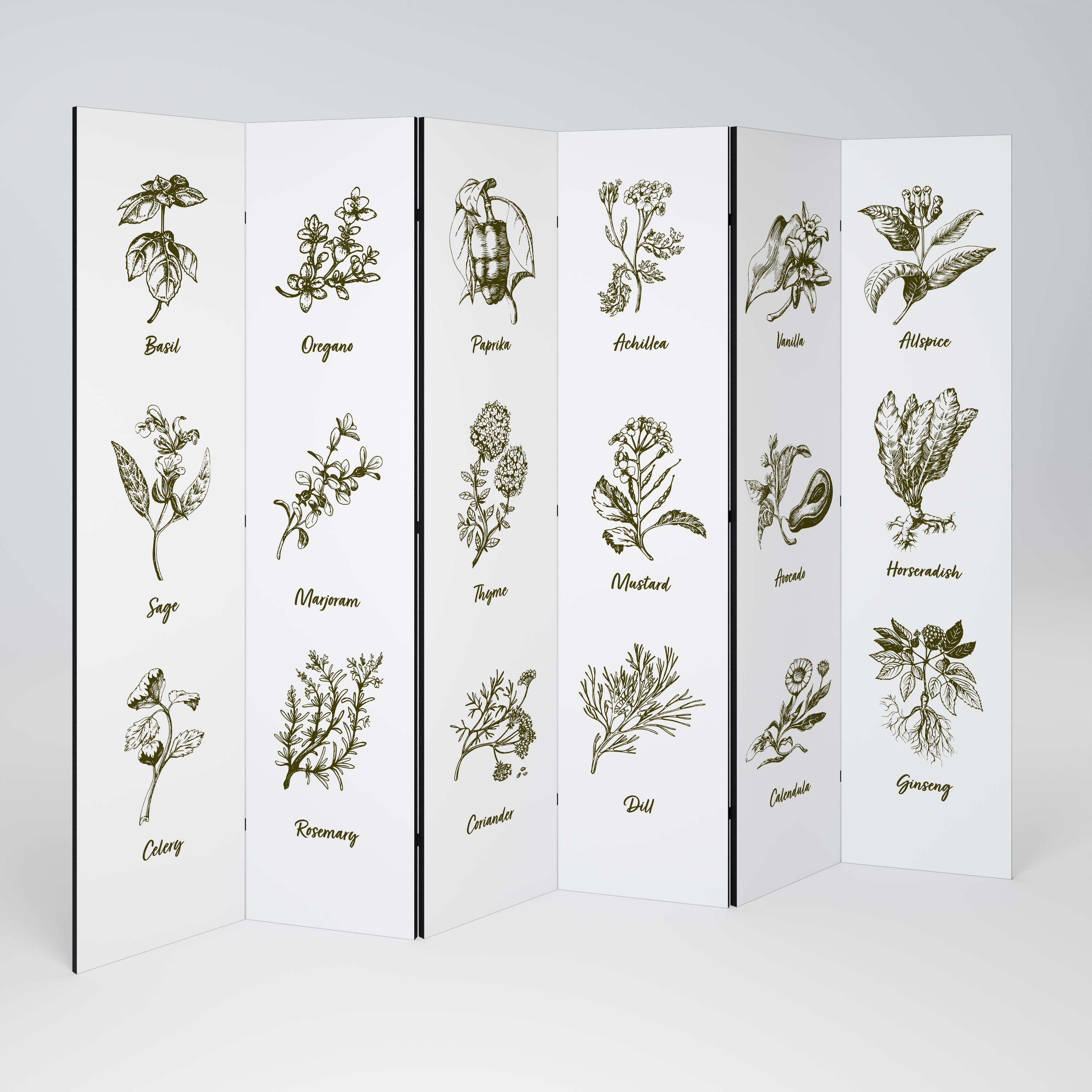 HERBAL FINESSE - ENG 6-Panel Room Divider