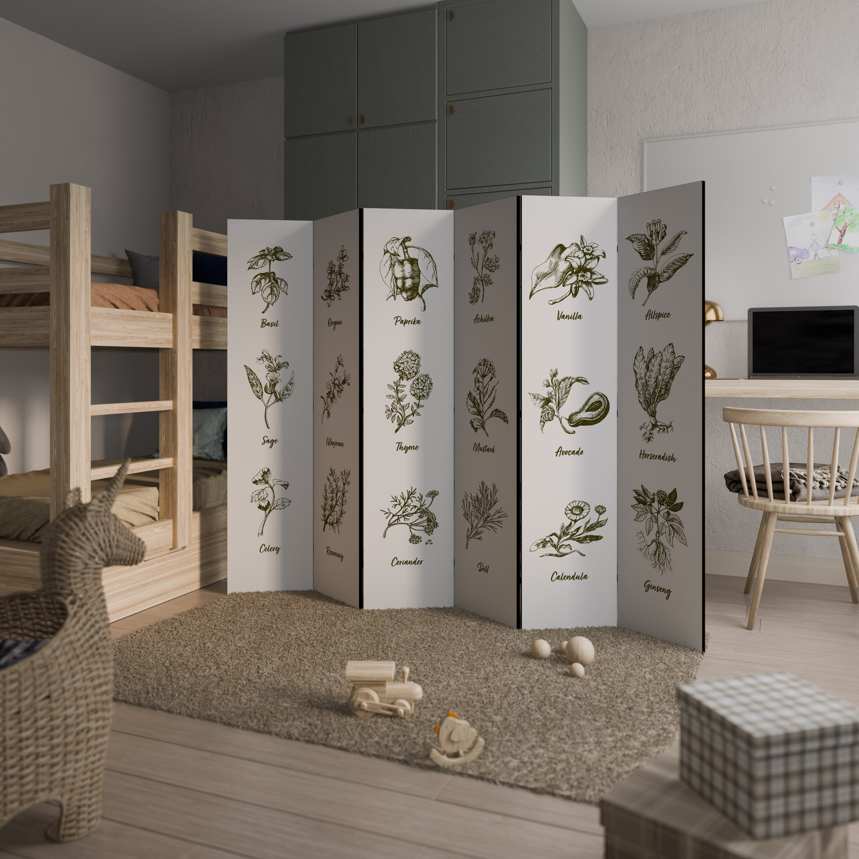HERBAL FINESSE - ENG Decorative 6-Panel Room Divider