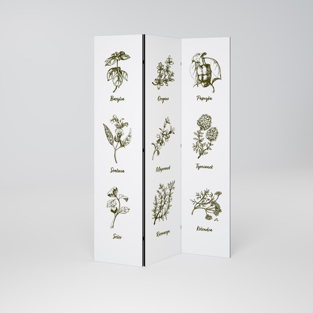WHISPERS OF WILD HERBS 3-Panel Room Divider