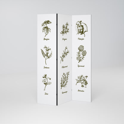 WHISPERS OF WILD HERBS 3-Panel Room Divider