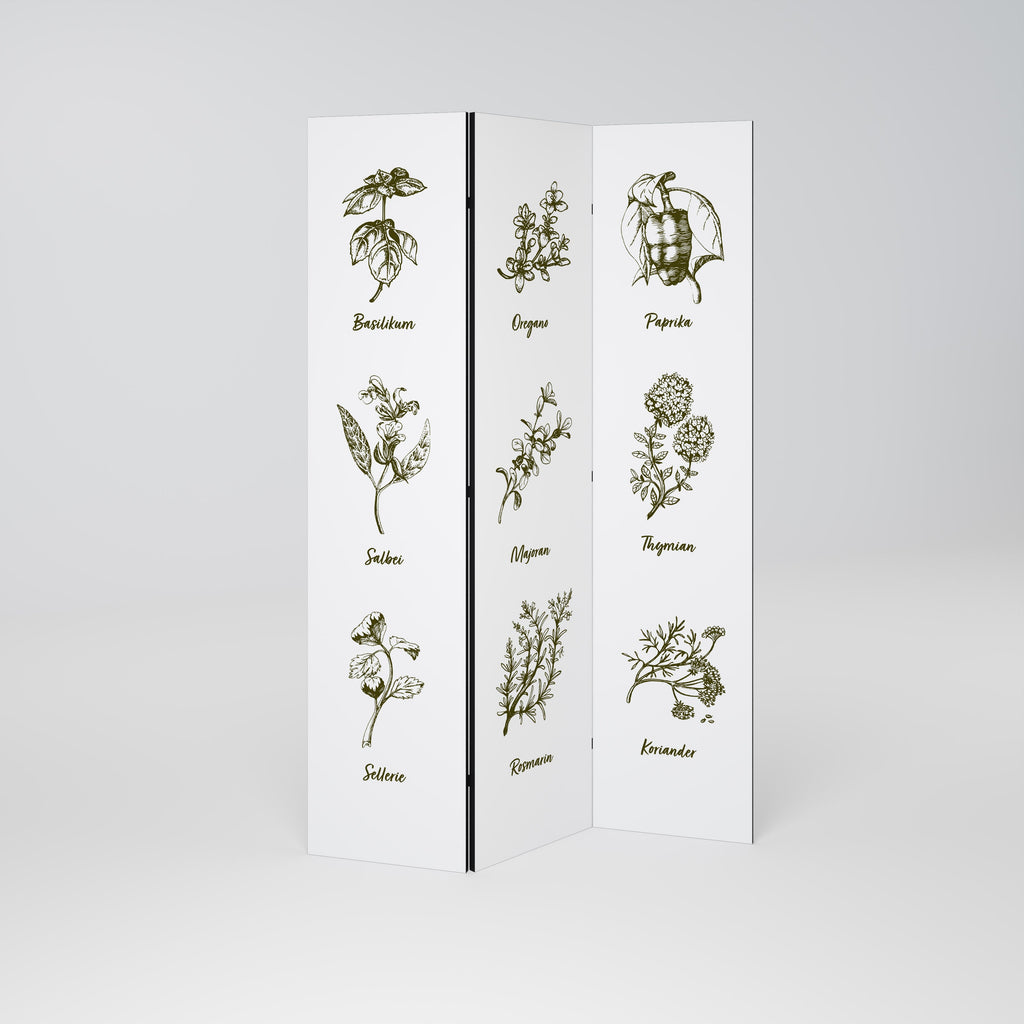 HERBAL FINESSE - DE Dekorativer 3-teiliger Raumteiler