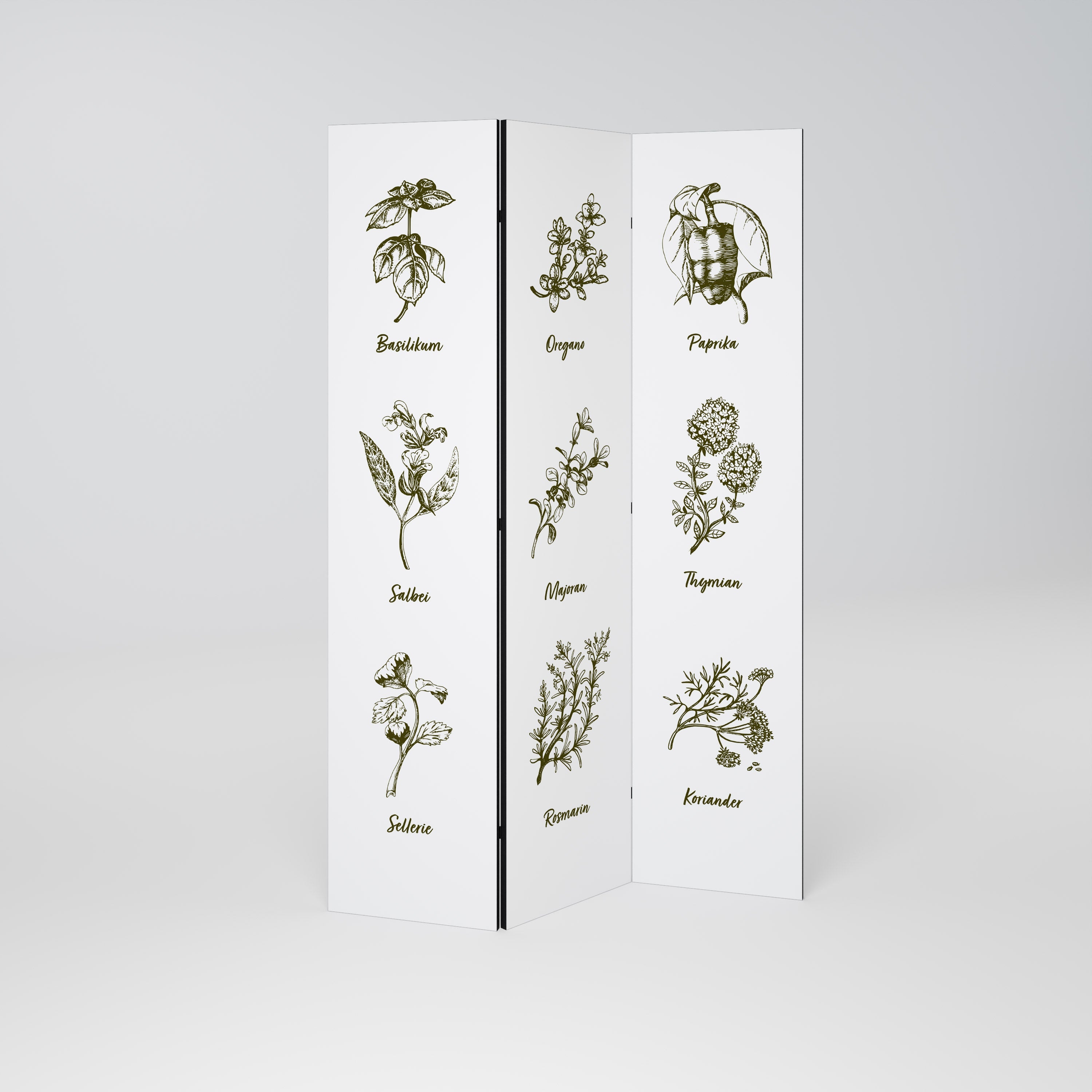 HERBAL FINESSE - DE Dekorativer 3-teiliger Raumteiler