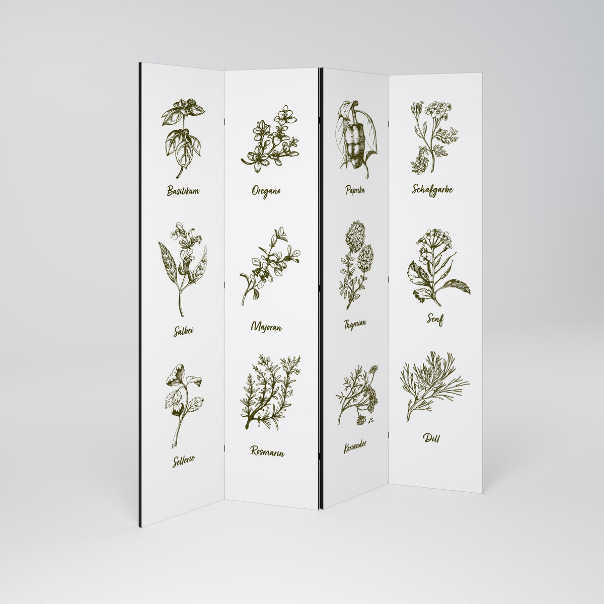 HERBAL FINESSE - DE 4-teiliger Paravent