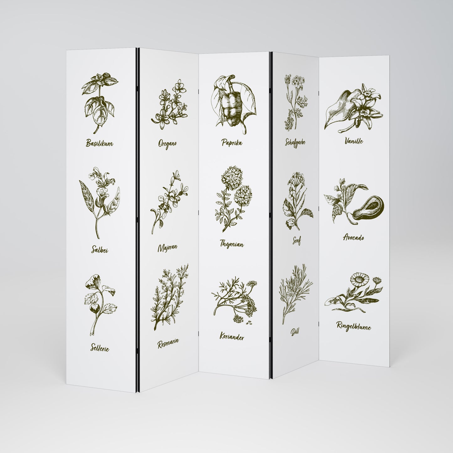 HERBAL FINESSE - DE 5-teiliger Paravent