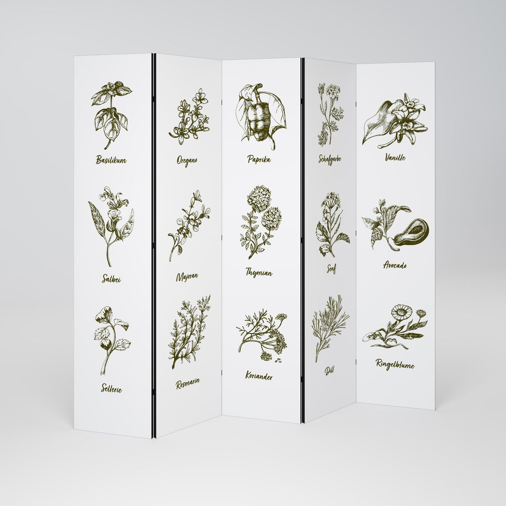 HERBAL FINESSE - DE Decorative 5-Panel Room Divider